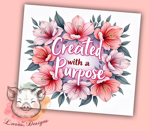 Purposeful Tumbler, Bible Verse Drinkware, Christian Gift, Inspirational Mug, Faith-Based Sublimation, 20oz Tumbler Wrap, Motivational Tumbler Sublimation Lara' s Designs 