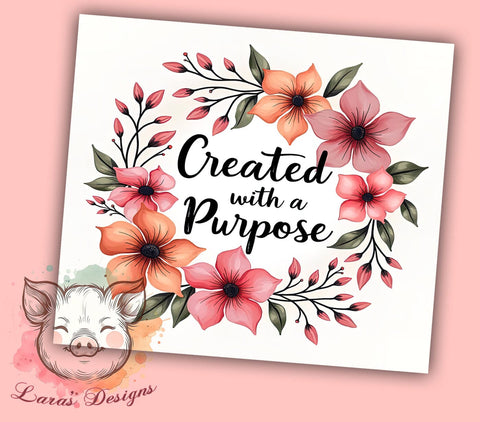 Purposeful Tumbler, Bible Verse Drinkware, Christian Gift, Inspirational Mug, Faith-Based Sublimation, 20oz Tumbler Wrap, Motivational Tumbler Sublimation Lara' s Designs 