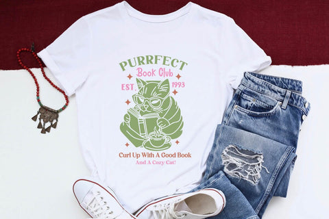 purrfect book club est1993 curl up with a good book and a cozy cat SVG Angelina750 