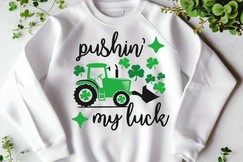 Pushin' My Luck Svg | Boys St Patricks Day Svg | Tractor Svg SVG TonisArtStudio 