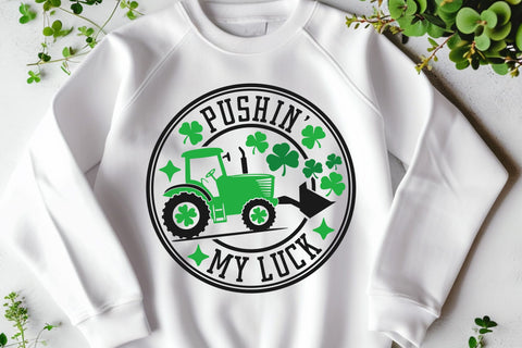 Pushin' My Luck Svg | Boys St Patricks Day Svg | Tractor Svg SVG TonisArtStudio 