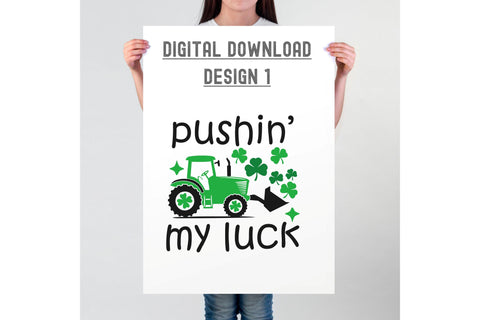 Pushin' My Luck Svg | Boys St Patricks Day Svg | Tractor Svg SVG TonisArtStudio 