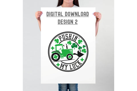 Pushin' My Luck Svg | Boys St Patricks Day Svg | Tractor Svg SVG TonisArtStudio 