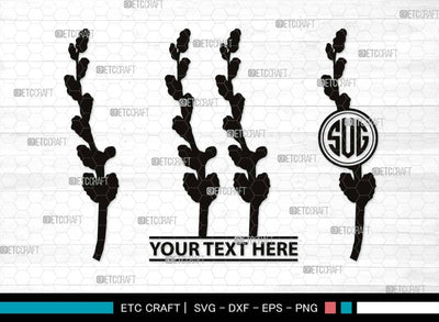 Pussy Willow Monogram, Pussy Willow Silhouette, Pussy Willow SVG, Spring Nature Svg, Grass Svg, Flower Svg, Pussy Willow Icon Svg, SB00527 SVG ETC Craft 