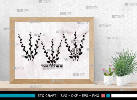 Pussy Willow Monogram, Pussy Willow Silhouette, Pussy Willow SVG, Spring Nature Svg, Grass Svg, Flower Svg, Pussy Willow Icon Svg, SB00527 SVG ETC Craft 