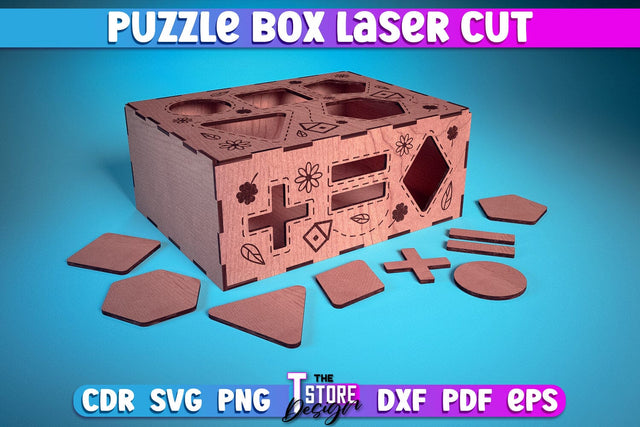 Puzzle Box Laser Cut | Baby Game Design Laser Cut Design | CNC Files SVG The T Store Design 