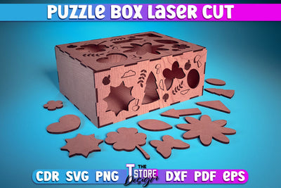 Puzzle Box Laser Cut | Baby Game Design Laser Cut Design | CNC Files SVG The T Store Design 