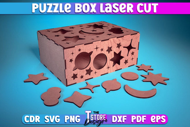 Puzzle Box Laser Cut | Baby Game Design Laser Cut Design | CNC Files SVG The T Store Design 