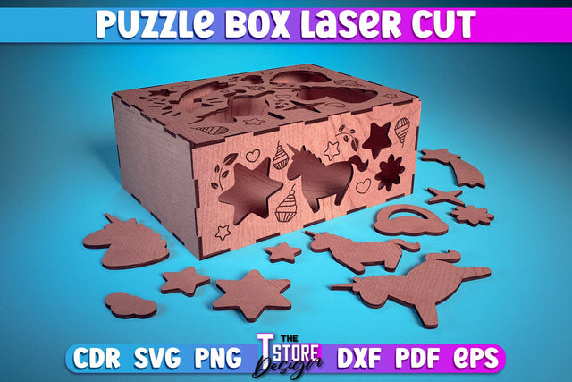 Puzzle Box Laser Cut | Baby Game Design Laser Cut Design | CNC Files SVG The T Store Design 