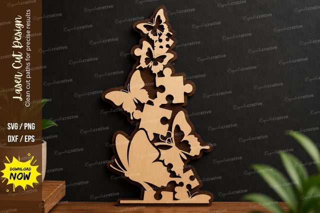 Puzzle Butterfly Tree laser cut svg File SVG Regulrcrative 