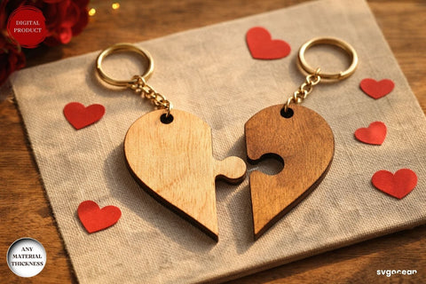 Puzzle Pieces Couple Keychains SVG Bundle SVG SvgOcean 