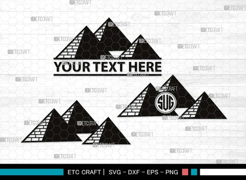 Pyramid Monogram, Pyramid Silhouette, Pyramid SVG, Egypt Svg, Egyptian Svg, Landmark Svg, Travel Svg, SB00528 SVG ETC Craft 