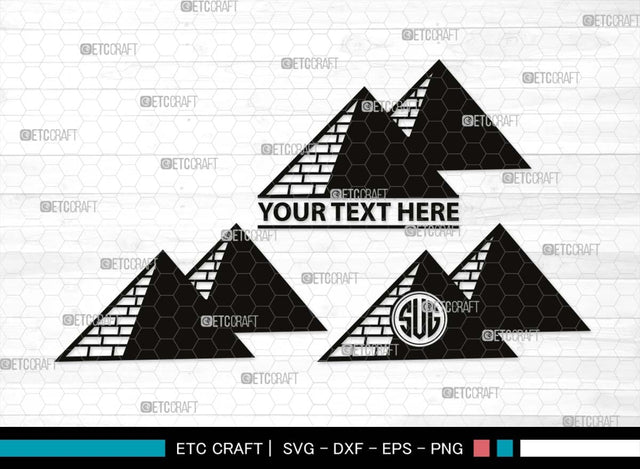Pyramid Monogram, Pyramid Silhouette, Pyramid SVG, Egypt Svg, Egyptian Svg, Landmark Svg, Travel Svg, SB00528 SVG ETC Craft 