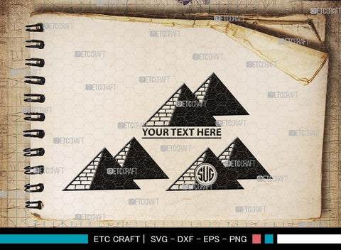 Pyramid Monogram, Pyramid Silhouette, Pyramid SVG, Egypt Svg, Egyptian Svg, Landmark Svg, Travel Svg, SB00528 SVG ETC Craft 