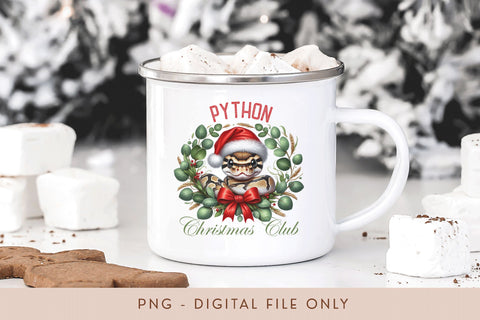 Python Christmas Club PNG - Exotic Pet Holiday Design Sublimation BijouBay 