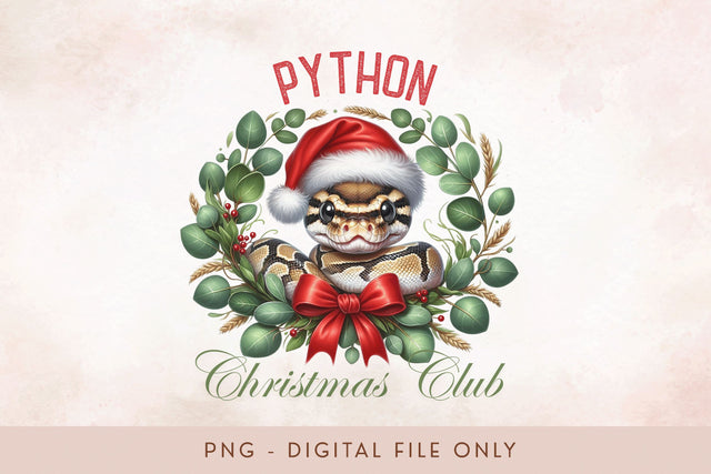 Python Christmas Club PNG - Exotic Pet Holiday Design Sublimation BijouBay 