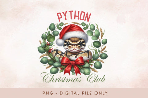 Python Christmas Club PNG - Exotic Pet Holiday Design Sublimation BijouBay 