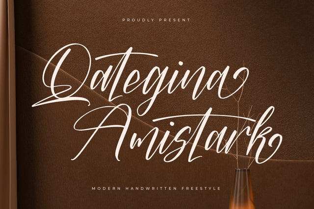 Qategina Amistark - Modern Handwritten Freestyle Font Letterena Studios 