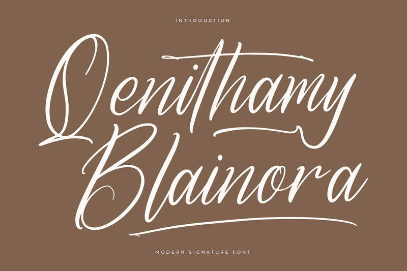 Qenithamy Blainora - Modern Signature Font Font Letterena Studios 