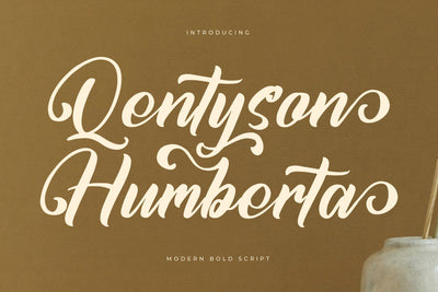 Qentyson Humberta - Modern Bold Script Font Letterena Studios 