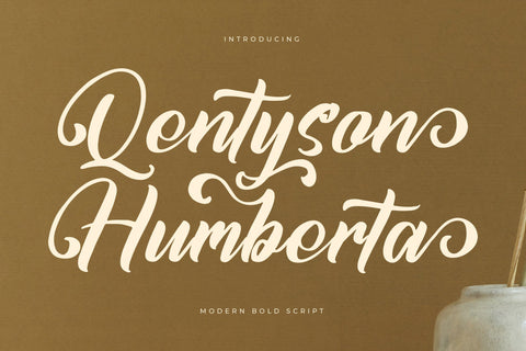 Qentyson Humberta - Modern Bold Script Font Letterena Studios 