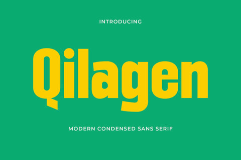 Qilagen - Modern Condensed Sans Serif Font studioalmeera 