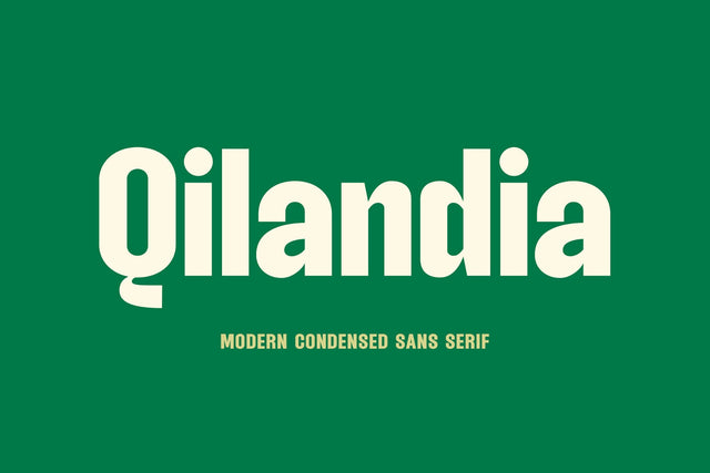 Qilandia - Modern Condensed Sans Serif Font studioalmeera 