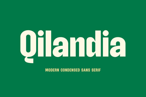 Qilandia - Modern Condensed Sans Serif Font studioalmeera 