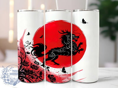 Qilin Mythology 20oz Tumbler Wrap, Chinese Mythology Design, Watercolor Cup, 20oz Sublimation Wrap, Mythical Creature Mug, Asian Art Drinkware, Fantasy Animal Tumbler Sublimation ToriDesigns 