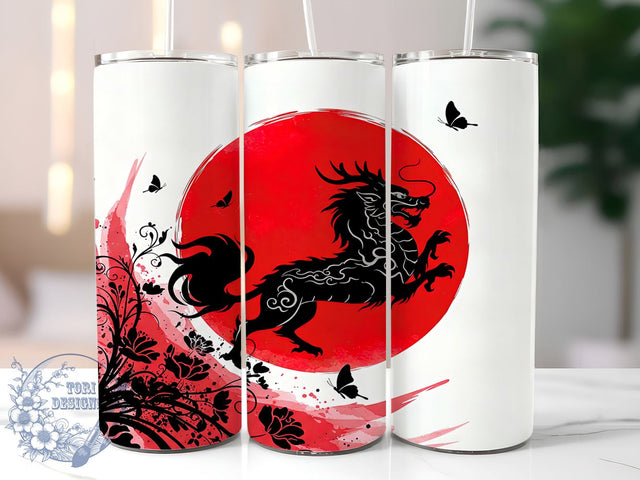 Qilin Mythology 20oz Tumbler Wrap, Chinese Mythology Design, Watercolor Cup, 20oz Sublimation Wrap, Mythical Creature Mug, Asian Art Drinkware, Fantasy Animal Tumbler Sublimation ToriDesigns 