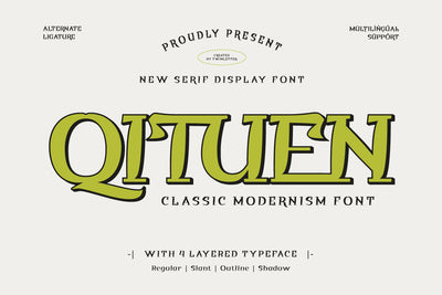Qituen - Classic Modernism Font Font twinletter 