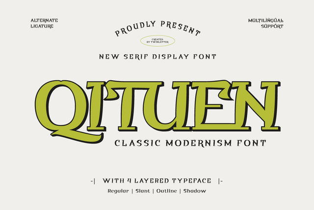 Qituen - Classic Modernism Font Font twinletter 