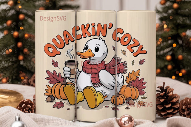 Quackin' Cozy 20oz Tumbler Wrap Sublimation DesignSVG 