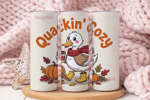 Quackin' Cozy 20oz Tumbler Wrap Sublimation DesignSVG 