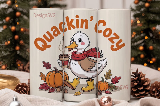 Quackin' Cozy 20oz Tumbler Wrap Sublimation DesignSVG 
