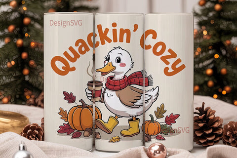 Quackin' Cozy 20oz Tumbler Wrap Sublimation DesignSVG 