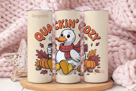 Quackin' Cozy 20oz Tumbler Wrap Sublimation DesignSVG 