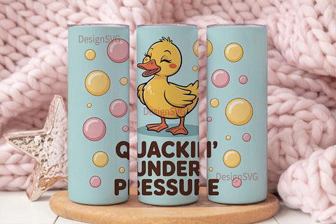 Quacking Under Pressure 20oz Tumbler Sublimation DesignSVG 