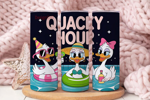Quacky Hour 20oz Tumbler Wrap Sublimation DesignSVG 