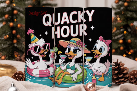 Quacky Hour 20oz Tumbler Wrap Sublimation DesignSVG 