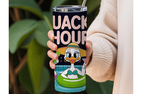 Quacky Hour 20oz Tumbler Wrap Sublimation DesignSVG 
