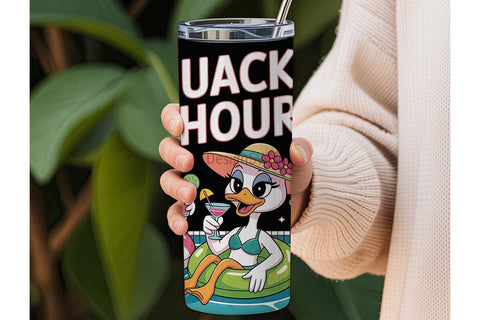 Quacky Hour 20oz Tumbler Wrap Sublimation DesignSVG 