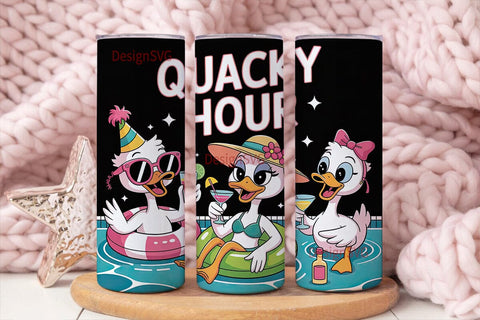 Quacky Hour 20oz Tumbler Wrap Sublimation DesignSVG 
