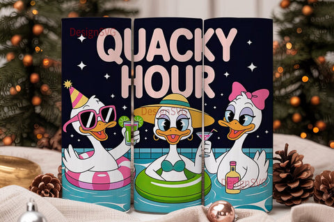 Quacky Hour 20oz Tumbler Wrap Sublimation DesignSVG 