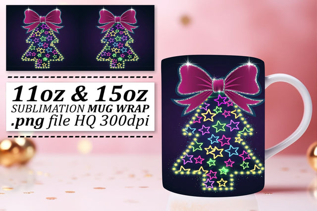 Quality mug wraps, enhance your crafting skills! , Neon Xmas Sublimation afrosvg 