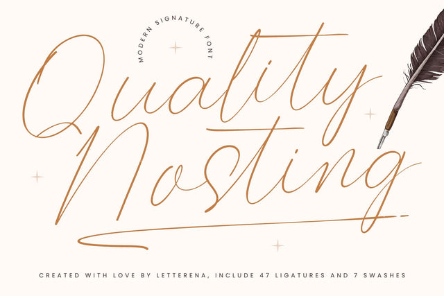 Quality Nosting - Modern Signature Font Font Letterena Studios 