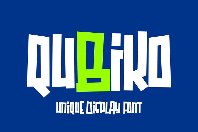 Qubiko - Unique Display Font Font Mozzatype 
