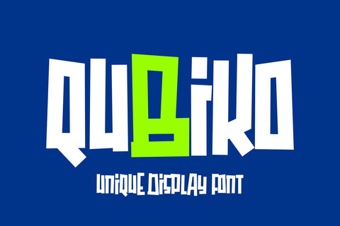 Qubiko - Unique Display Font Font Mozzatype 