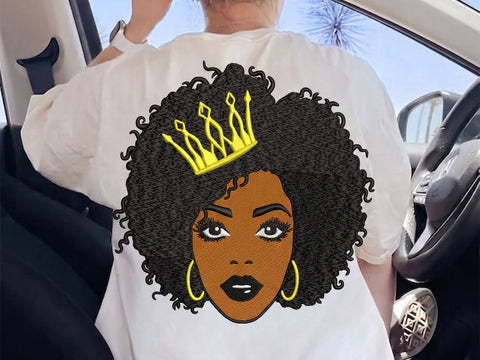 Queen Afro Face Embroidery Design, African Woman in Hat Embroidery Design, Machine Embroidery Design, 4 Sizes Embroidery/Applique DESIGNS DesignDestine 