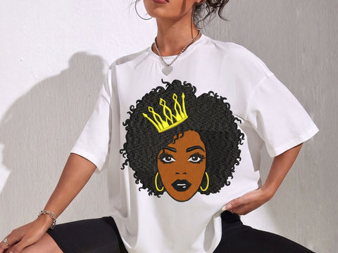 Queen Afro Face Embroidery Design, African Woman in Hat Embroidery Design, Machine Embroidery Design, 4 Sizes Embroidery/Applique DESIGNS DesignDestine 